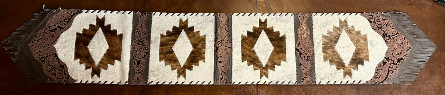 Brown/White Table Runner