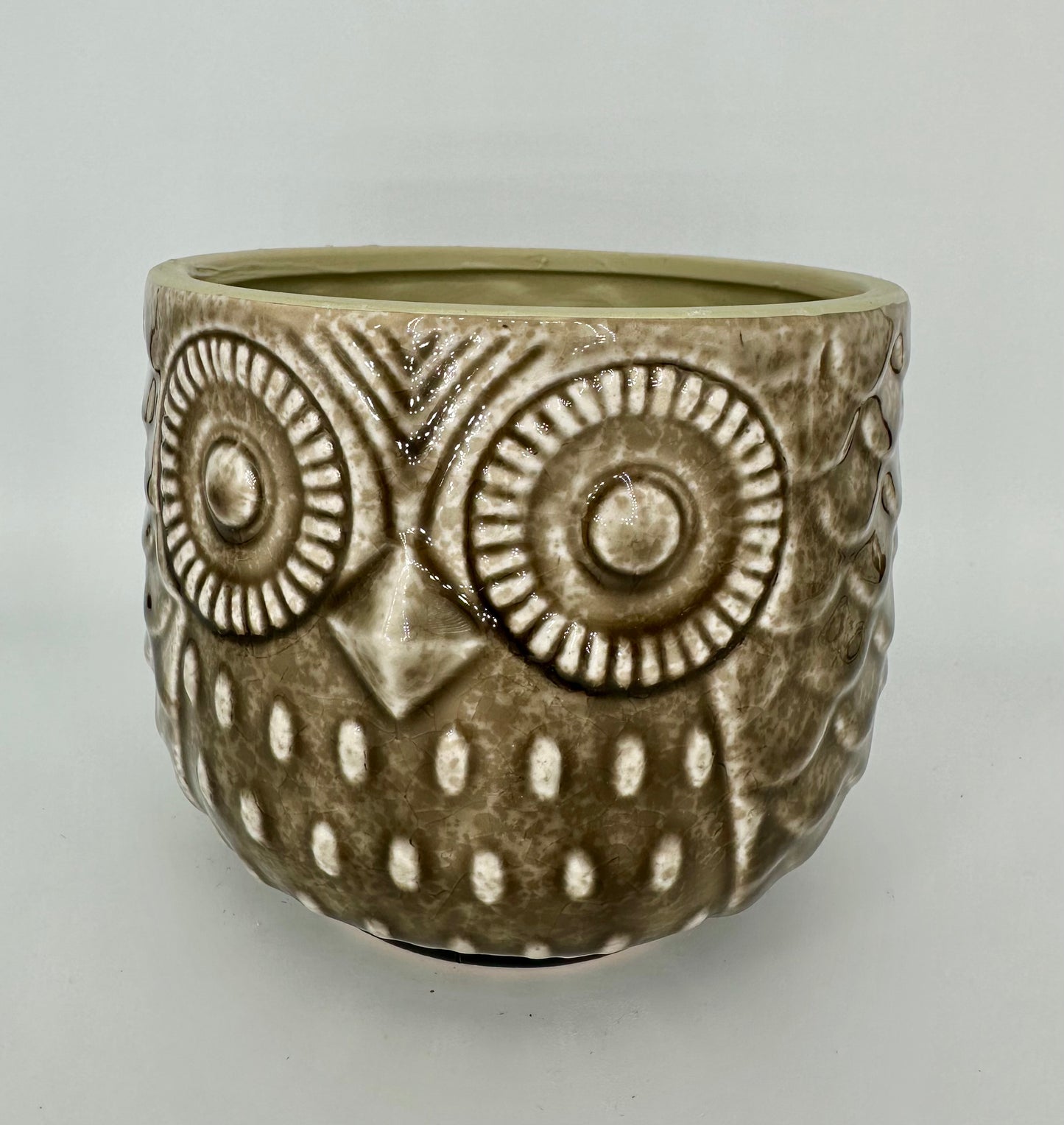 Stoneware Owl Pots - Set of 3