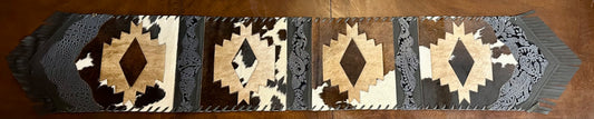 Black/Dark Brown/Tan/White Table Runner