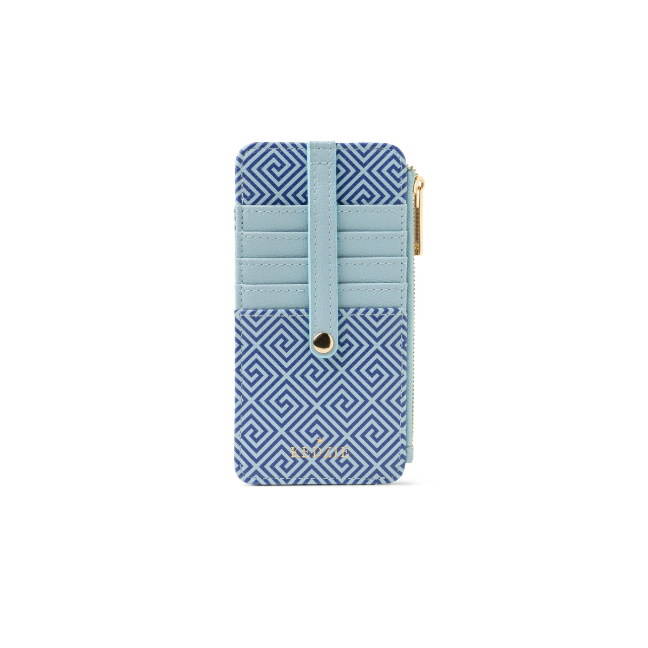 Kedzie Blue Patterned Zippered Wallet