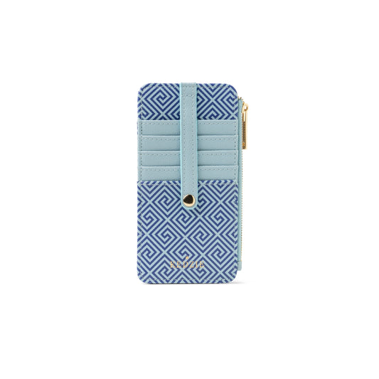 Kedzie Blue Patterned Zippered Wallet