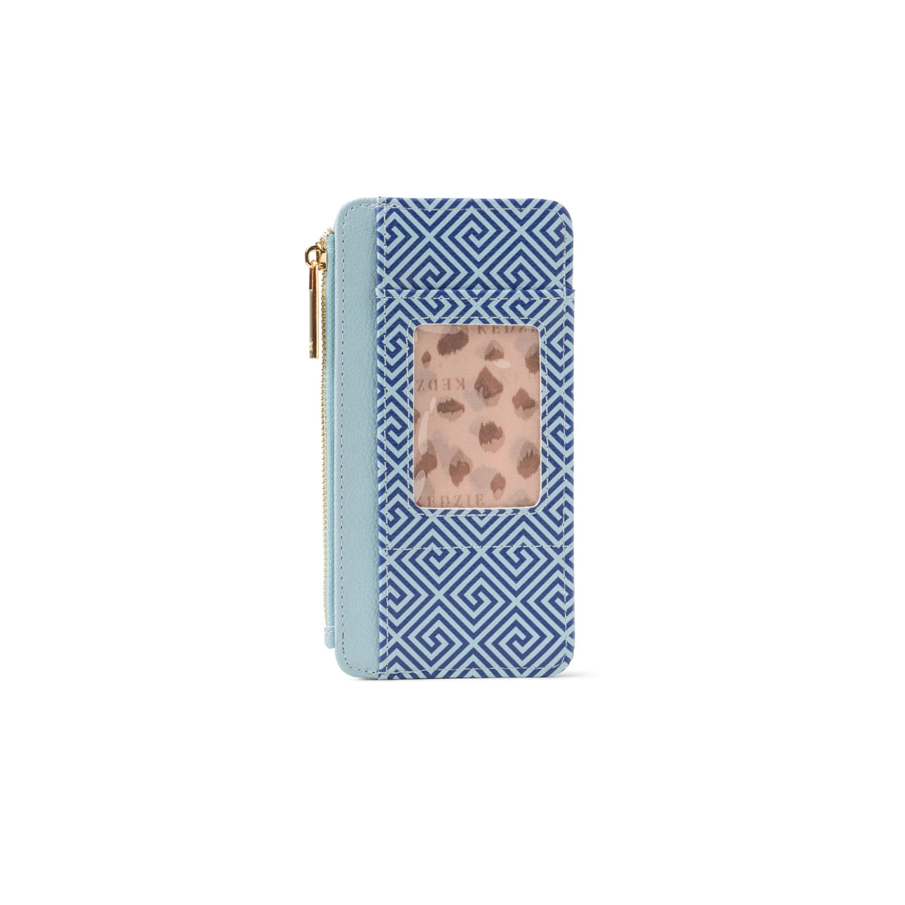 Kedzie Blue Patterned Zippered Wallet