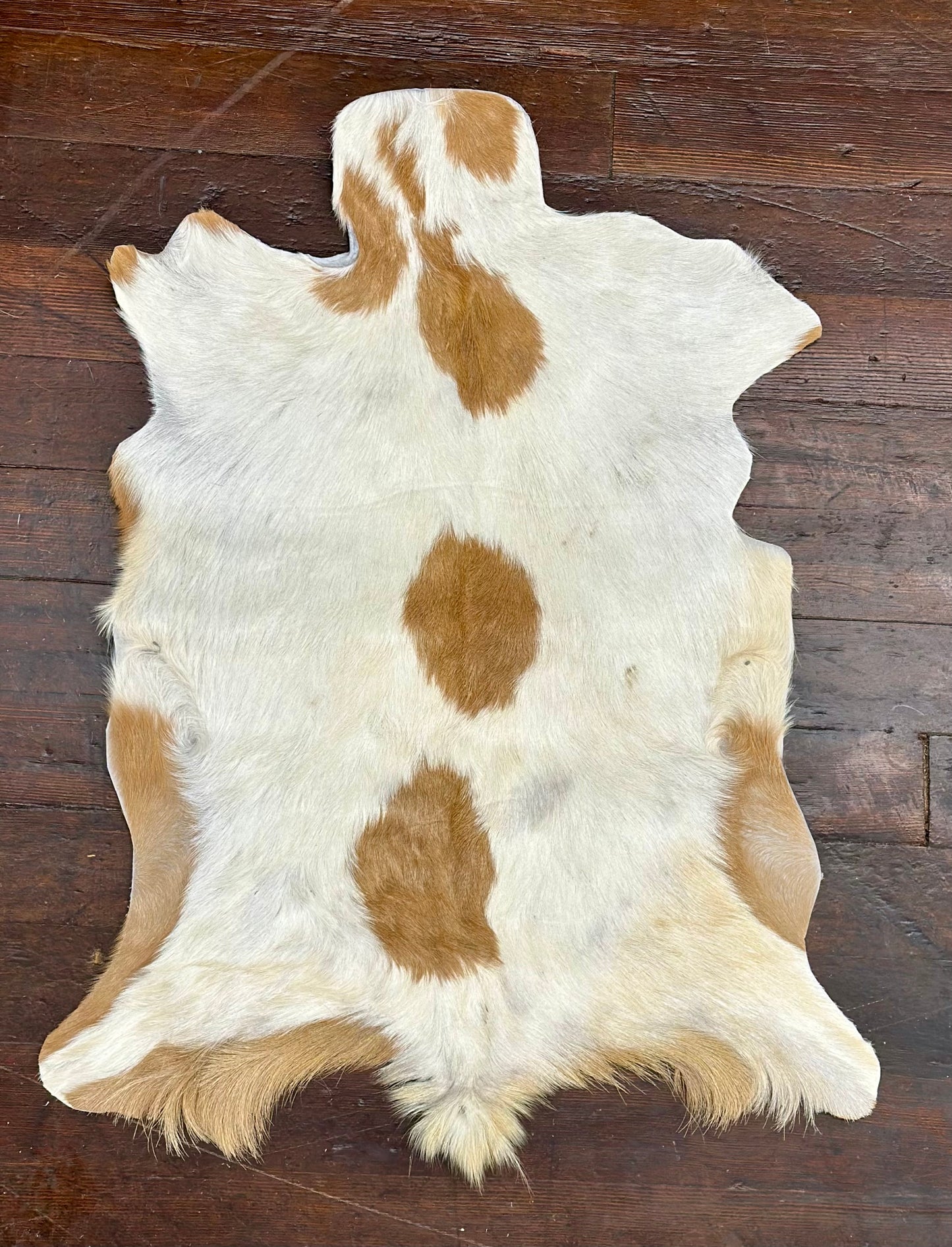 Light Brown/White Goat Hide