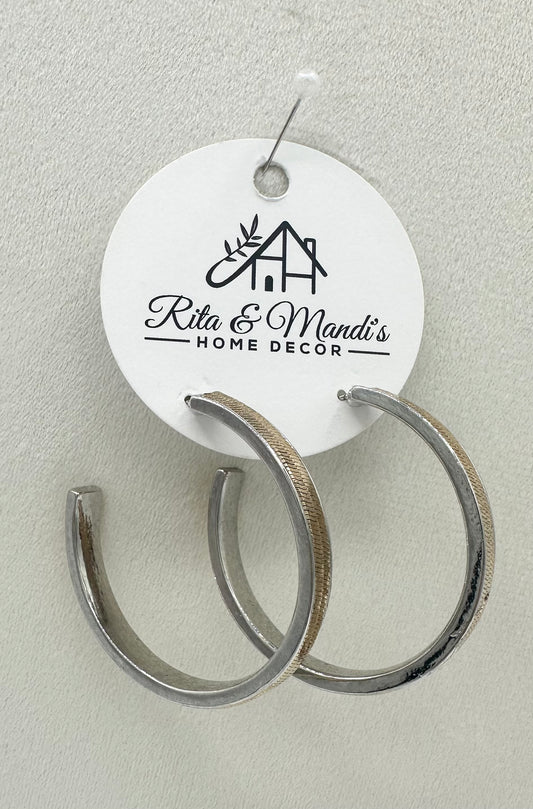 Gold Hoops with Silver Outline