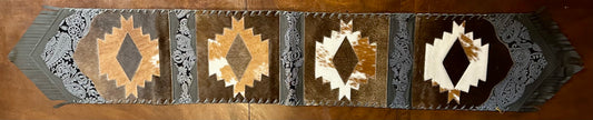 Light Brown/Dark Brown/White Table Runner