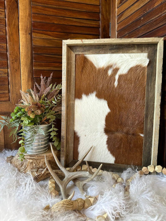 Brown/White 14"x20" Cowhide Frame