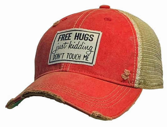 Free Hugs Just Kidding Don't Touch Me Trucker Hat Cap