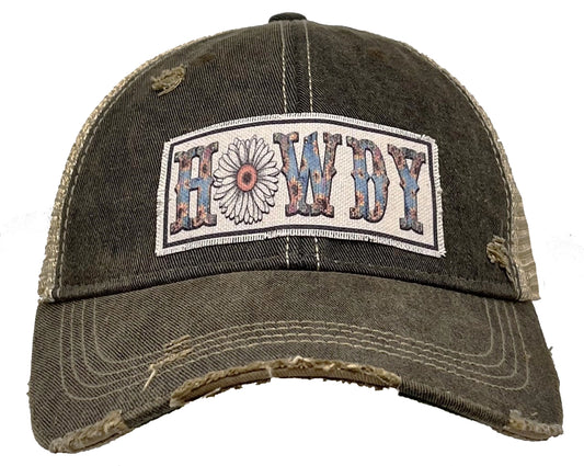 Howdy Women's Vintage Distressed Trucker Hat Baseball Cap