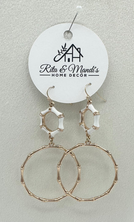 Gold & White Multi-Hooped Earrings