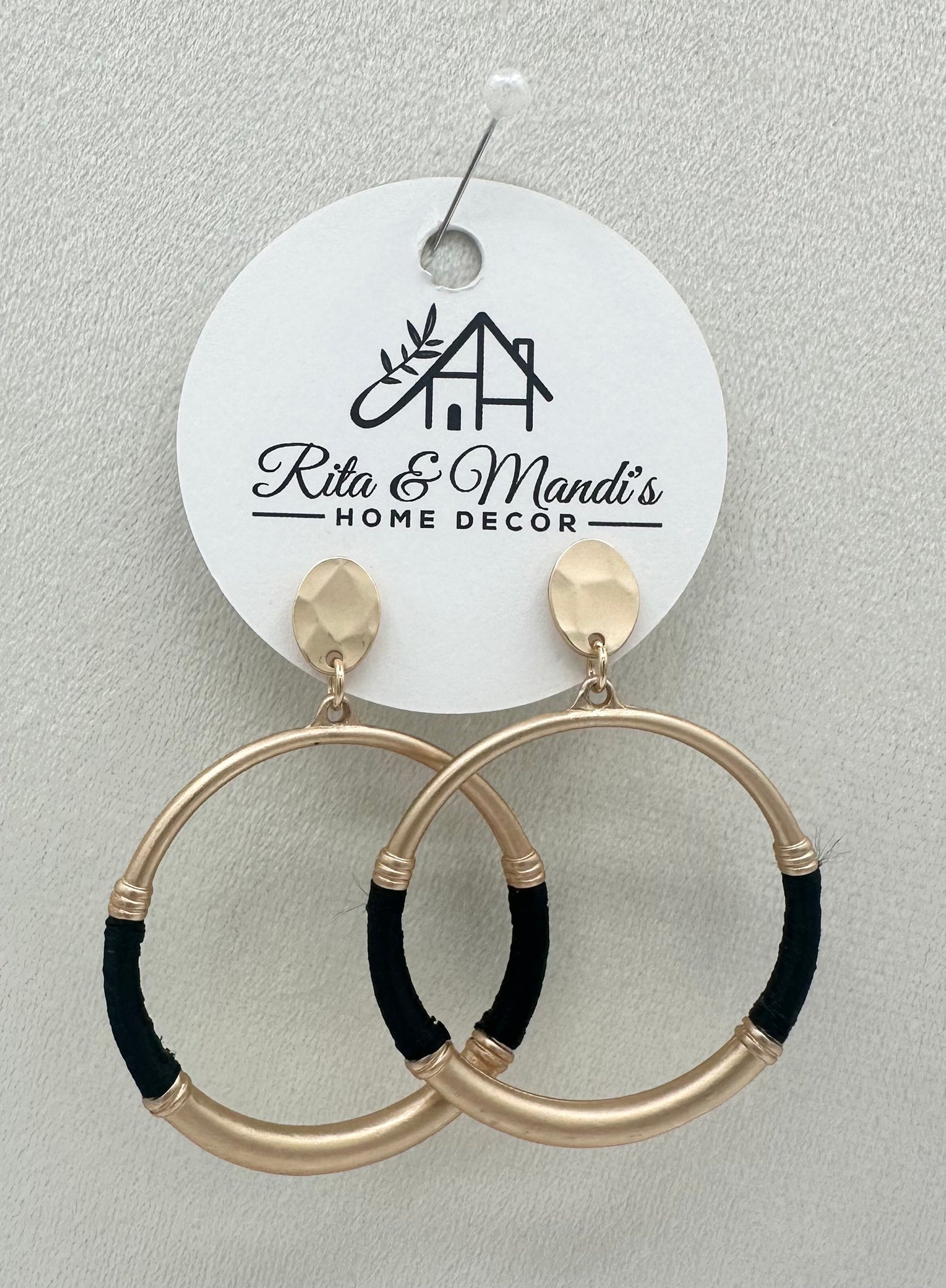 Black & Gold Hoops