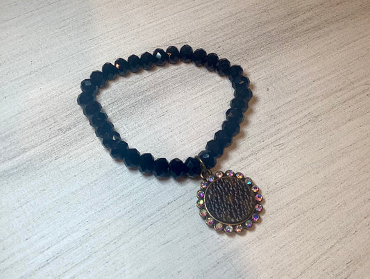 Black Bracelet with Charm