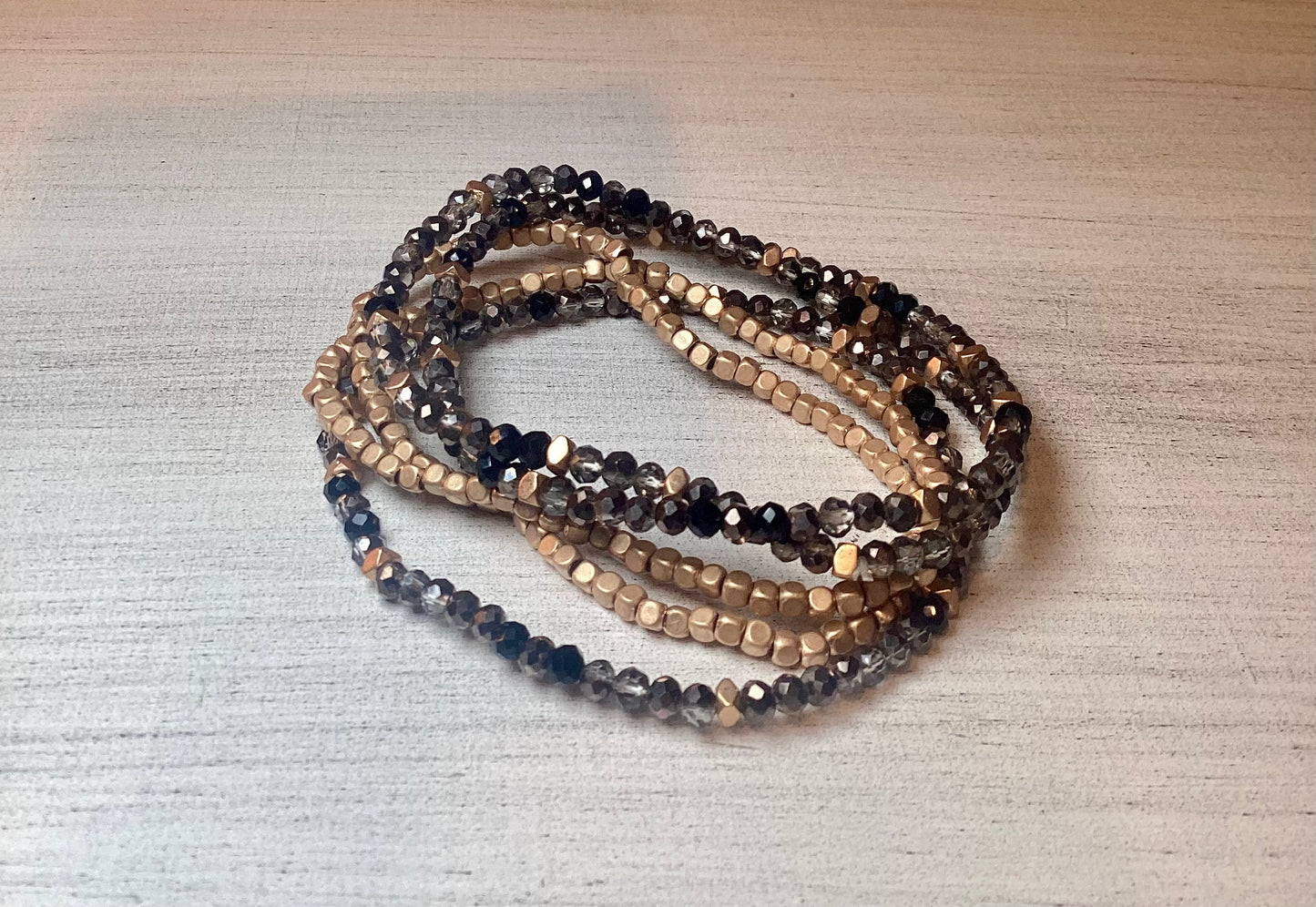 Gold & Black Bracelet Set