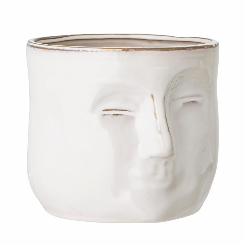 White Face Flowerpot